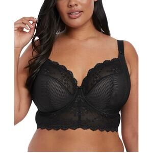 Elomi Full Figure Charley Lace Underwire Longline Bra, Black, 38I, NWT